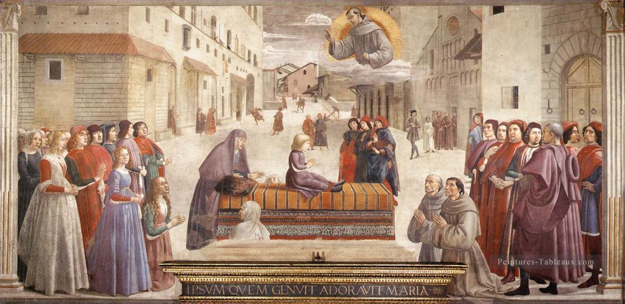 Résurrection du garçon Renaissance Florence Domenico Ghirlandaio Peintures à l'huile